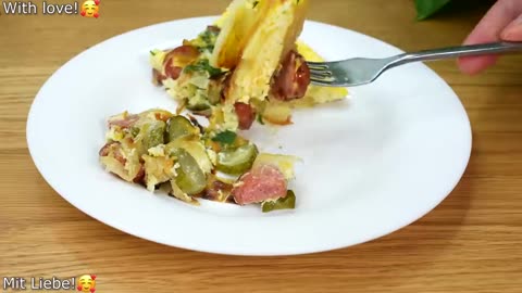 Wenn Sie 3 Kartoffeln und 3 Eier zu Hause haben.Es ist so lecker, dass jeder es kochen sollte!ASMR