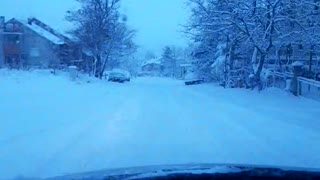 Mercedes c200 ride on the snow