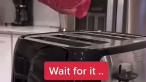 Cooking a steak in a toaster