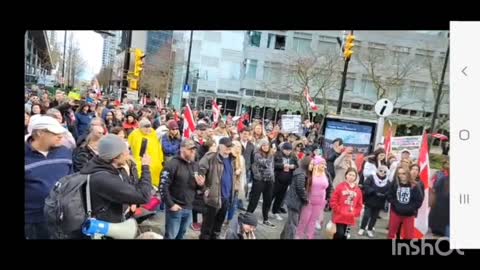 THOUSANDS OF TRUE CANADIAN PATRIOTS CHANTING (ARREST BILL GATES) AT TED TALKS VANCOUVER B.C. APRIL 10,2022