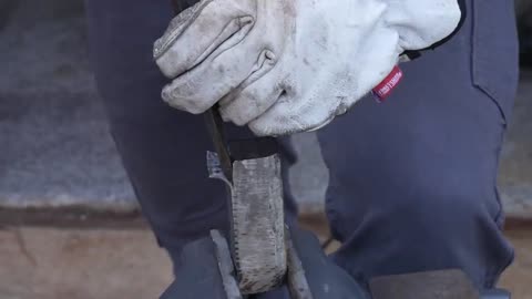 Forging Ball Bearing Canister Damascus | Knife Making | Blacksmithing