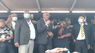 Ace Magashule addressing crowd in Bloem