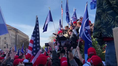 Nick Fuentes speaks to the Zoomer crowd at The Million MAGA March