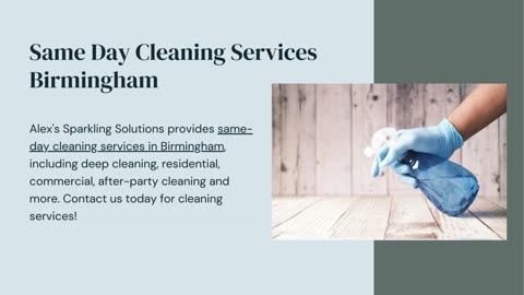 Same Day Cleaning Services Birmingham