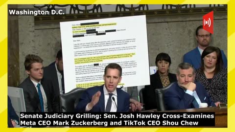 Senator Hawley Cross-Examines Meta CEO Zuckerberg and TikTok CEO Chew