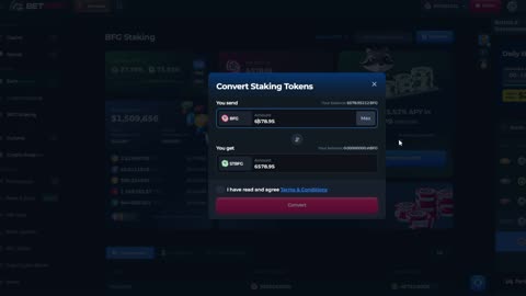Betfury - Convert BFG for NEW stBFG (Staking APY: Up to 77%)