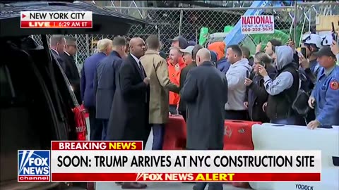 "We Love Trump" chants break out as Trump meets construction workers in New York