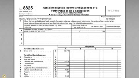 IRS Form 8825 - Reporting Rental Income and Expenses
