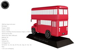 1960s Bus Figure With Stand 3D model Showcase