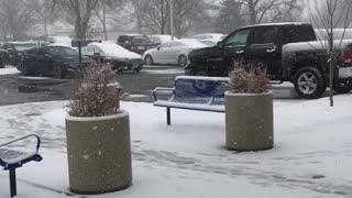 Snowing in Chaska at work on 3.15.21