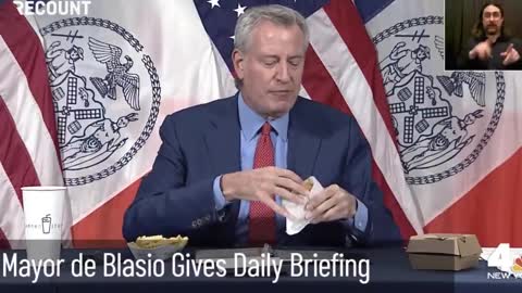 Bill de Blasio, BM von NYC: "Kostenlose Pommes" für Impfung (13. Mai 2021)