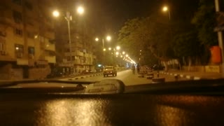 Dash Cam Street Camera In Night Cold Day