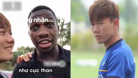 Thanh niên Minh Vương U23 dạy anh da đen tiếng Việt