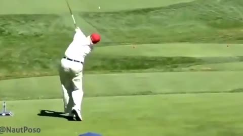 Donald J Trump Playing golf & Biden Falling up the stairs