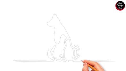 How to draw cute Cat and dog easy step by step | Cat & dog drawing tutorial | Drawings ideas
