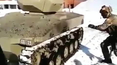 Russian soldier catches a bullet with hands