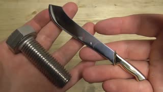 Small Machete Made From A Stainless Bolt
