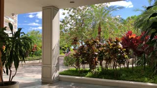 Late afternoon open air ambiance and flowers, Ilikai Hotel, Waikiki