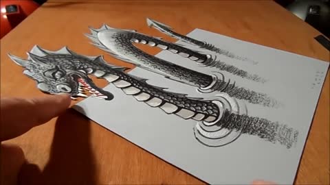How to draw 3d dragons