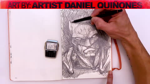 Time-Lapse Pencil Drawing without lifting Pencil of Batman Vol.2 art by: - Artist Daniel Quinones