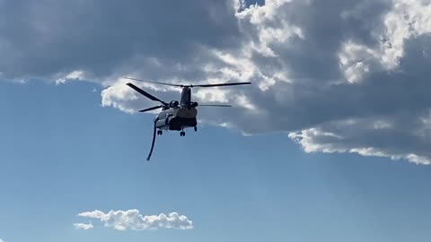 Billings Flying Service CH-47D lands at Kremmling Helibase.