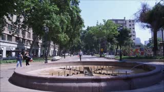 Paseo Bulnes walking street and Palace La Moneda in Santiago, Chile