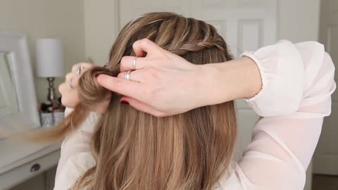 Half Up Lace Braid Mini Bun| Hairstyles