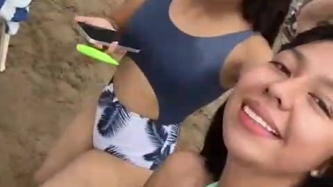 Pretty Girls in Bikinis on The Beach in Mazatlan Mexico
