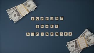 Stop Motion Animation of Money and Letter Tiles - Support Small Businesses.