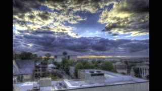 HDR TIME-LAPSE OF CLOUDY SUNSET