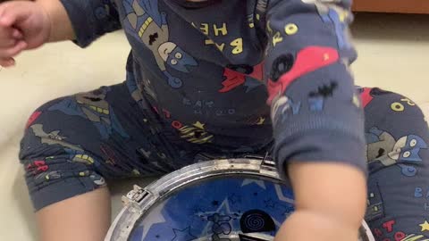 So happy when touch the drum
