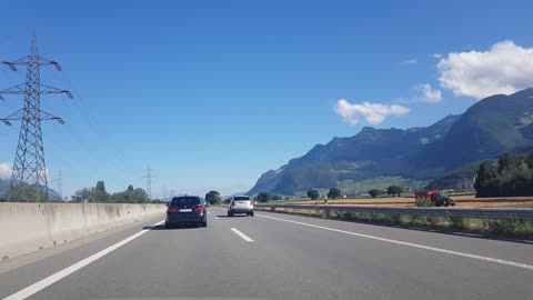 Highway in Switzerland summer 2020
