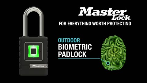 Master Lock 4901DLH Fingerprint Lock Heavy Duty Outdoor Biometric Padlock, Black