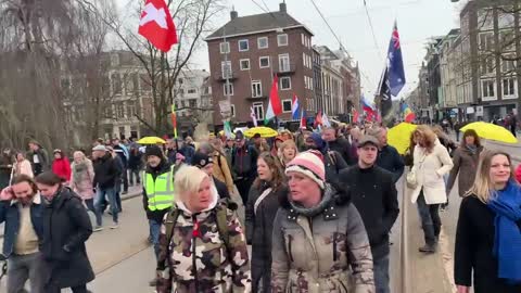 Amsterdam hit the streets against Covid tyranny