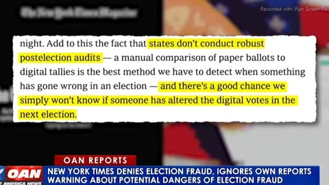REMEMBER> NYT DENIED ELECTION FRAUD & IGNORED OWN POTENTIAL DANGERS OF ELECTION FRAUD - 5 mins.