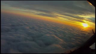 Amazing Burning sky from plane view