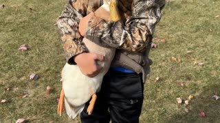 Son Loves His Pet Duck