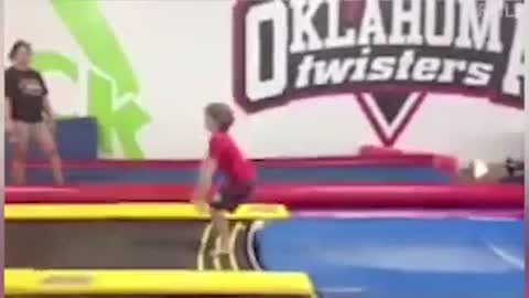 Try not to laugh trampoline fails