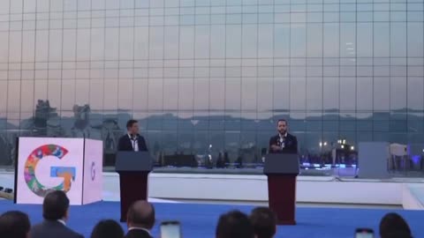 Nayib Bukele en la inauguración de las oficinas de Google en El Salvador