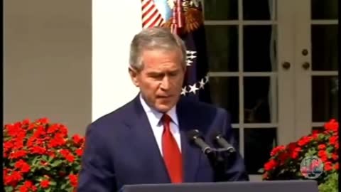 Idiot satanist Bush admitting that explosives brought down the Twin Towers