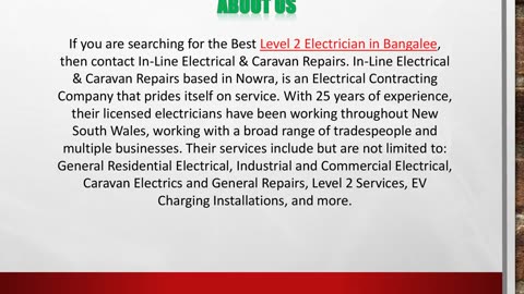 Level 2 Electrician in Bangalee