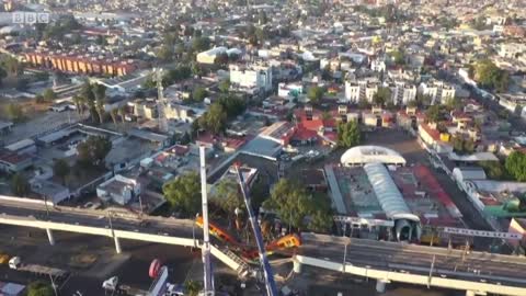 At least 24 dead after train plunges onto busy road in Mexico City