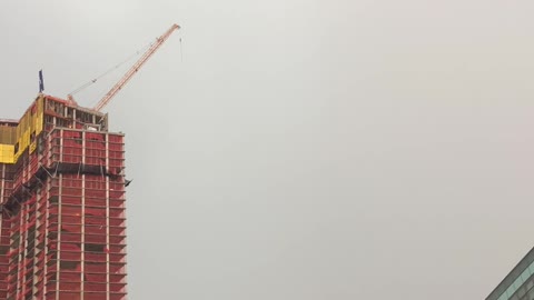 Lightning Strikes a Crane in Jersey City