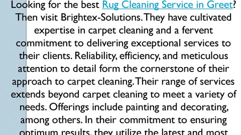 Best Rug Cleaning Service in Greet