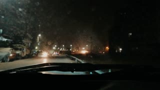 Driver Moving In Night Road Near Train Railways - Street Viral Videos