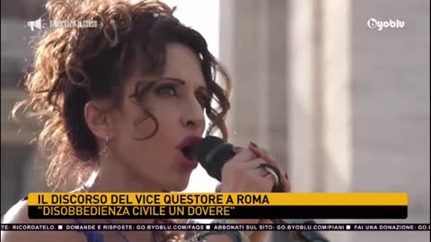 Protesta No Green Pass, il discorso del vicequestore Roma Nunzia Alessandra Schilirò