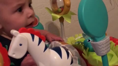 Baby Sees Reflection for the First Time