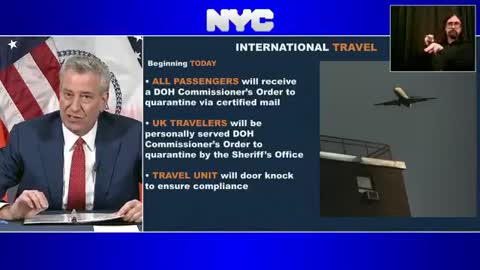 Bill Adolph De Blasio Sets Extremely Tight Travel Rules From UK To NYC