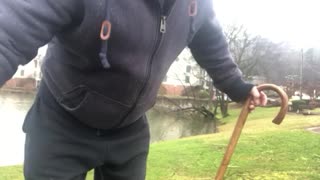 Cane/stick self defense spinning back fist explained