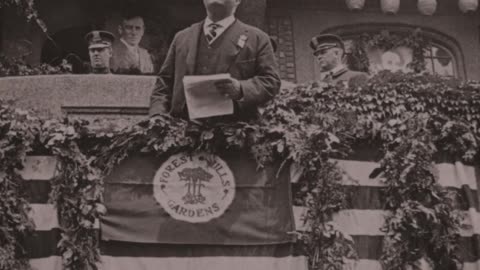 Theodore Roosevelt at Forest Hills, New York (1917 Original Black & White Film)